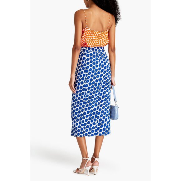 Diane Von Furstenberg Calandra Daisy Dots Silk Midi Skirt 12 - Picture 6 of 7